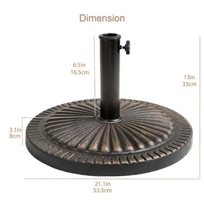 Flame&Shade 40lb Heavy Duty Round Base Stand Outdoor Patio Table Umbrella Bronze