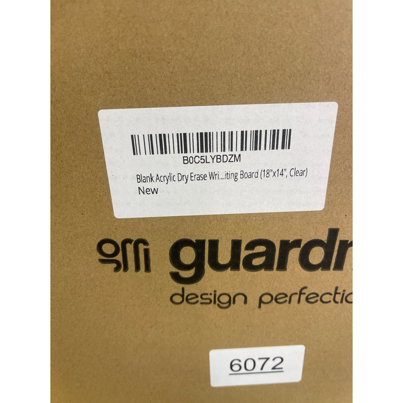 Guardmate Blank Acrylic Dry-Erase Board 18" x 14" Clear, Wall-Mount with Markers