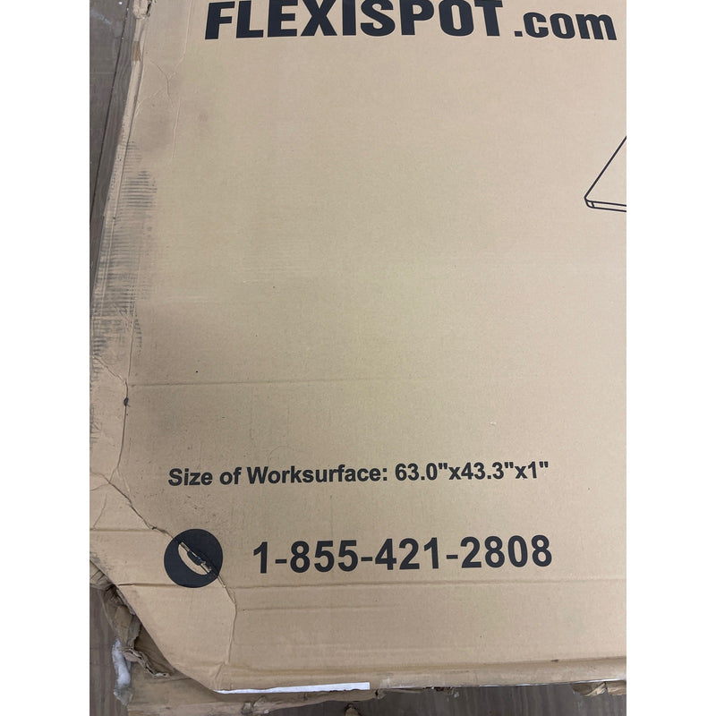 Flexispot Desk Top Only No Frame, L-shaped 1-Piece, 63" x 43" x 1" Brown