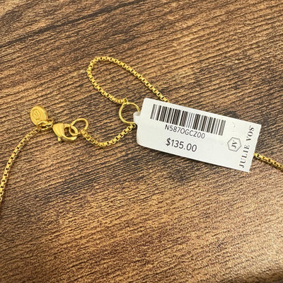 Julie Vos Tribeca Delicate Necklace, 24K Gold Plated, Adjustable Cubic Zirconia