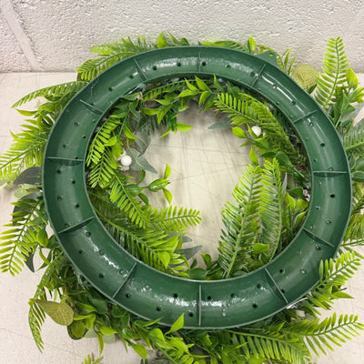 (Set-of-2) 14" Classic Artificial Holiday Wreaths w/ White Berries & Pine Cones