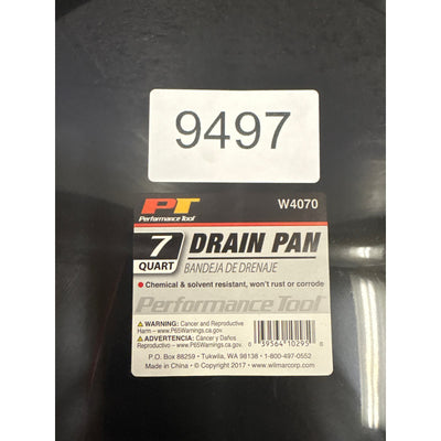 Performance Tool W4070 Drain Pan, 7 Quart Capacity, Oil Change, Car, Auto Tools