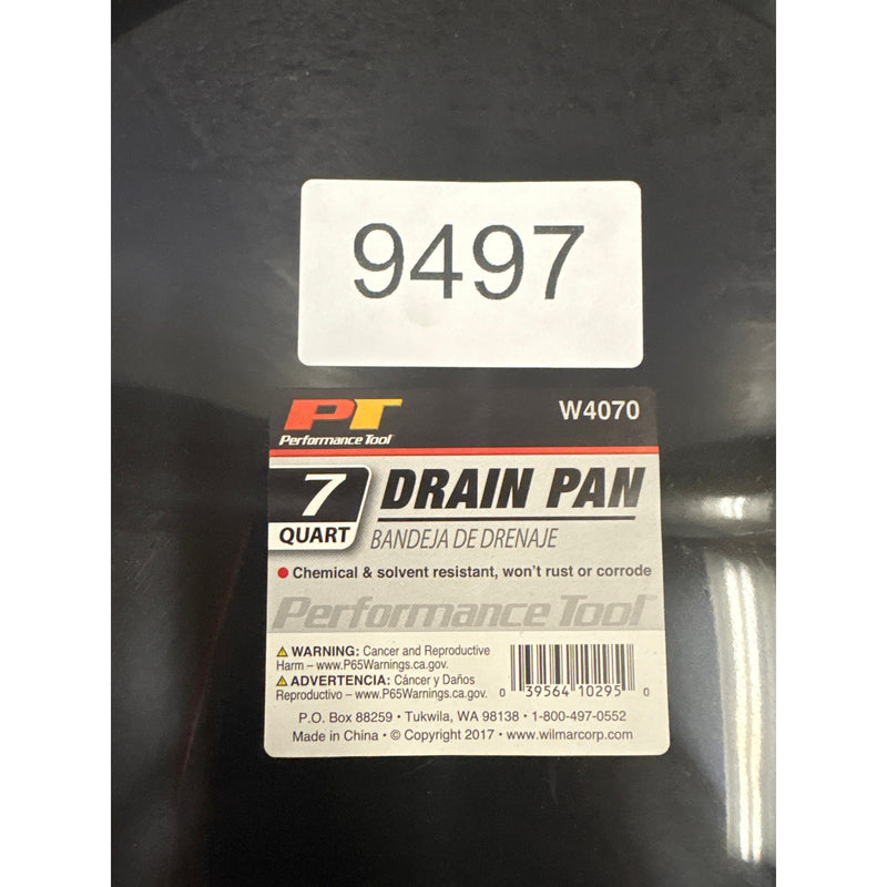 Performance Tool W4070 Drain Pan, 7 Quart Capacity, Oil Change, Car, Auto Tools