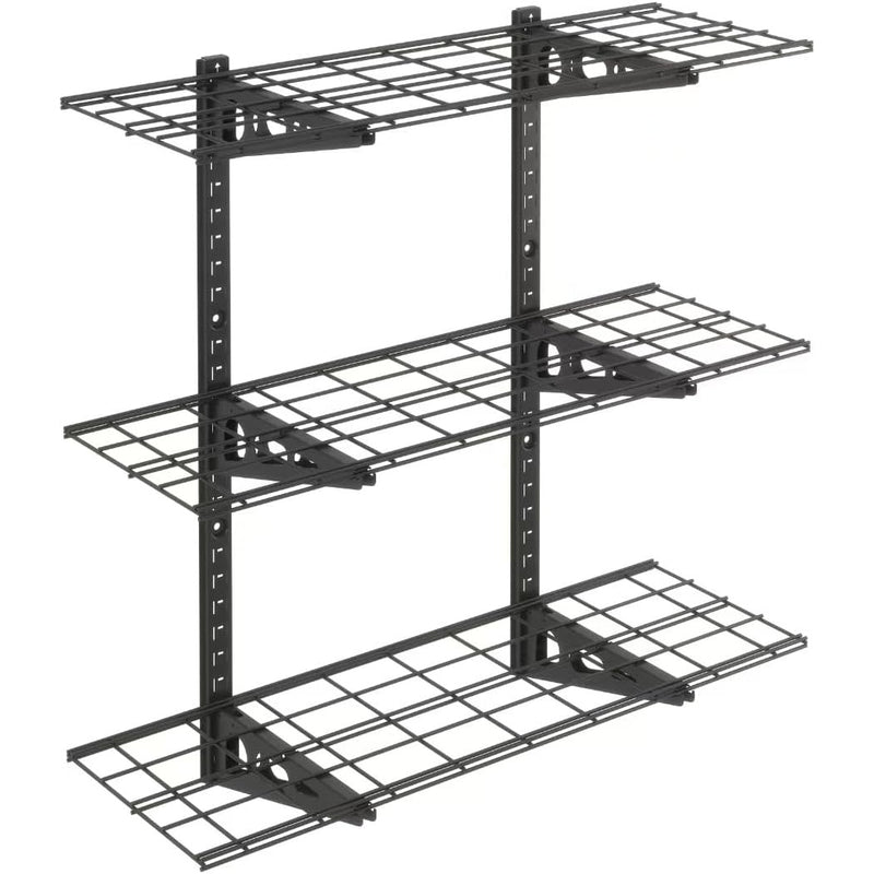 FLEXIMOUNTS 3-Tier Shelf 1x3ft Garage Storage Wall Shelving 12-inch-by-36-inch