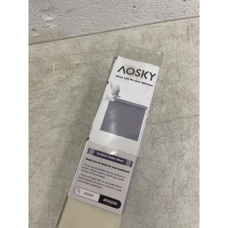 AOSKY Cordless Roller Shades Blackout Blinds, Windows 45" W x 72" H White READ