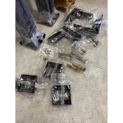 3 Pack 45" 3-Way Aluminum Fence Post, 1.8mm Thick Walls & 10mm Base - Black