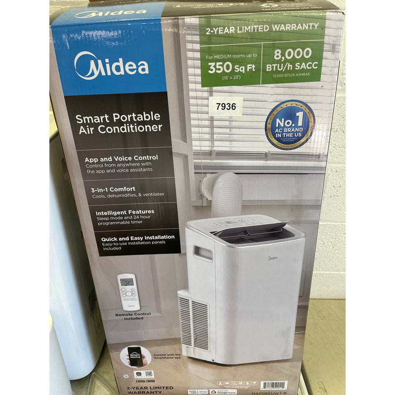 Midea Smart Air Conditioner 8,000 BTU DOE Portable with Wheels, Digital Display