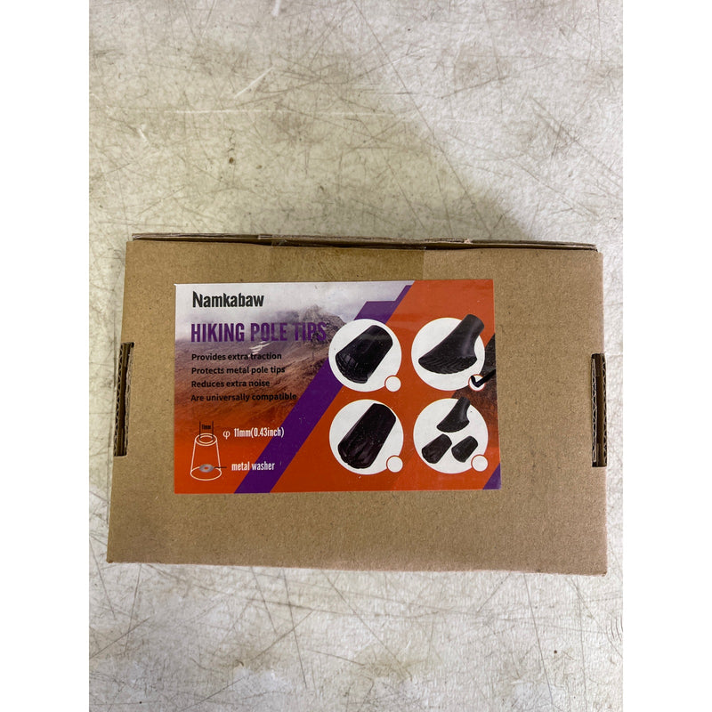 Namkabaw 12-Pc SLANTED Walking & Trekking Stick Tip Replacement 11mm, Rubber