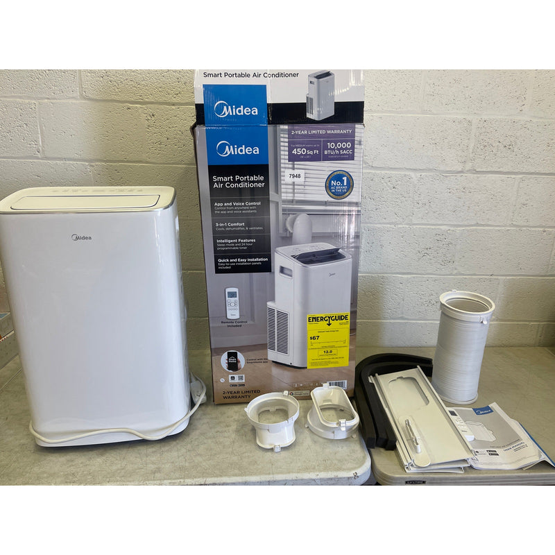 Midea Smart Air Conditioner 10,000 BTU DOE Portable w Wheels 450 SqFt, Unit Only