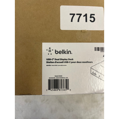 Belkin USB C Docking Station - USB Hub Dual 4k Computer Monitor Display - Black