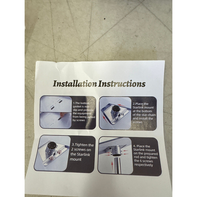 Starlink Gen 3 Wheel Adapter, Starlink Pole Gen 3 Mounting Kit Roof Mounting Kit