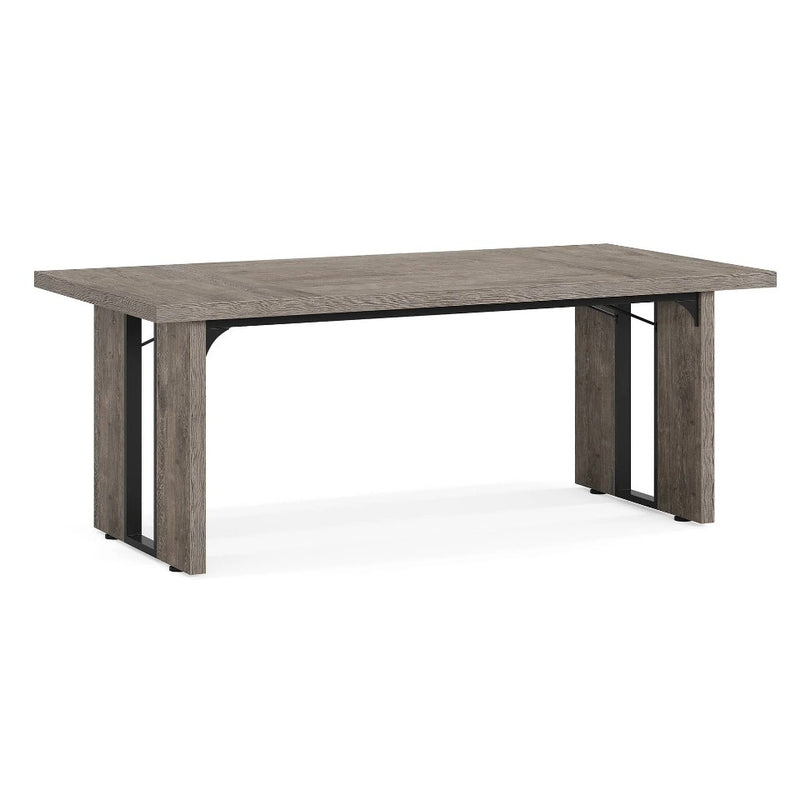 Tribesigns Rectangular Dining Table 71" Farmhouse Table 6-8 People, Gray