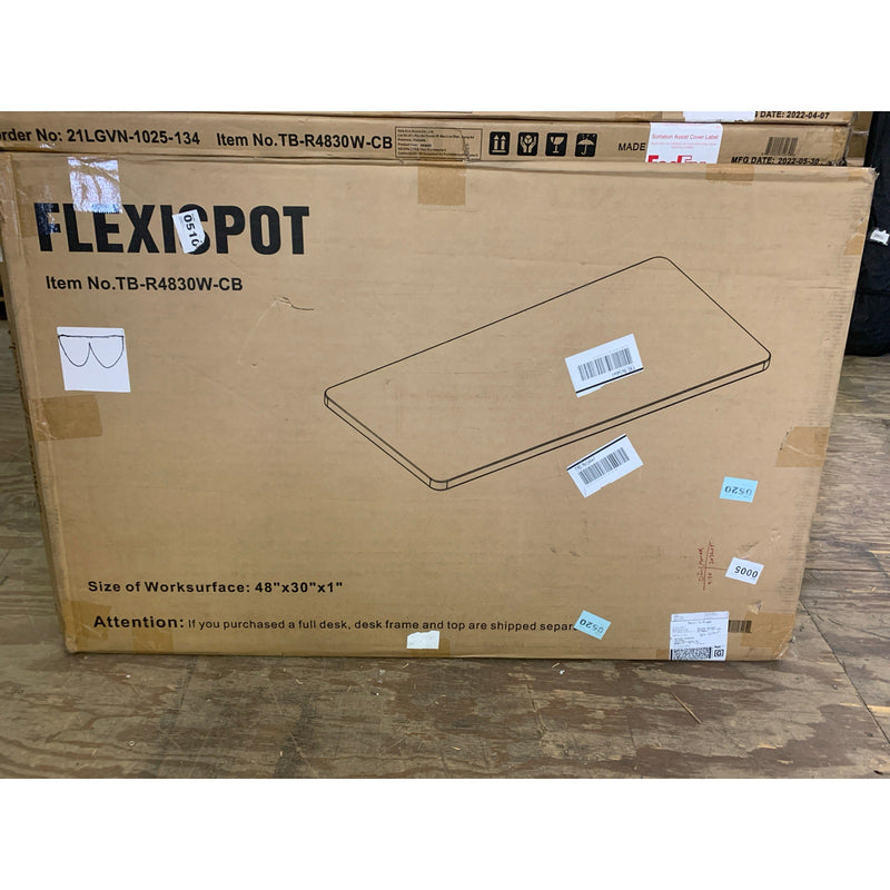 FLEXISPOT Desk Top ONLY No Frame WHITE 48" x 30" Rounded Rectangular TB-R4830W