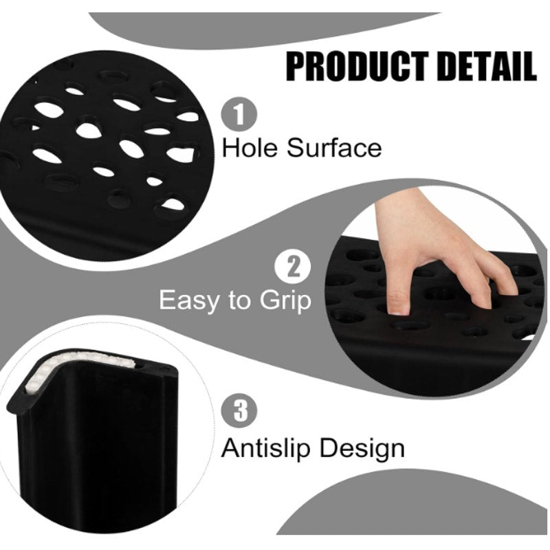 6-Pack Plastic Stools 16.9 Inch Black Nesting Stools Portable Backless, TURSTIN