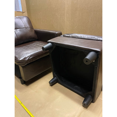 31 x 31 x 26" Leather Chair with Ottoman Footrest, Living Room Furniture, Brown