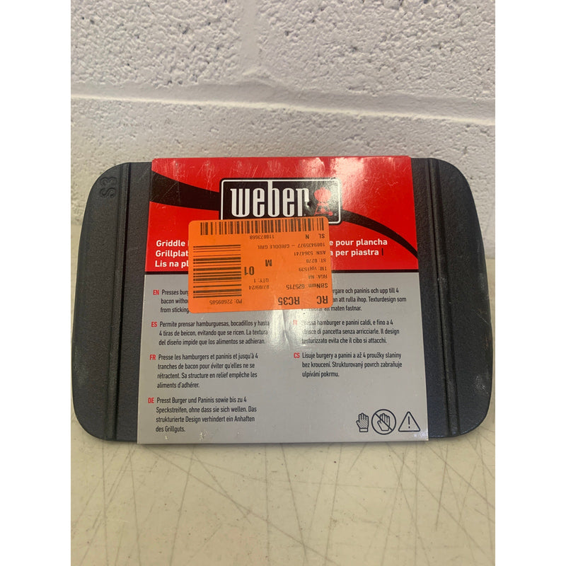 Weber Griddle Grill Press in Cast Iron 9"x6" 4lb