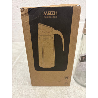 MEIZI Oil & Vinegar Dispenser 630 ml - Automatically Opens When Tilted - White