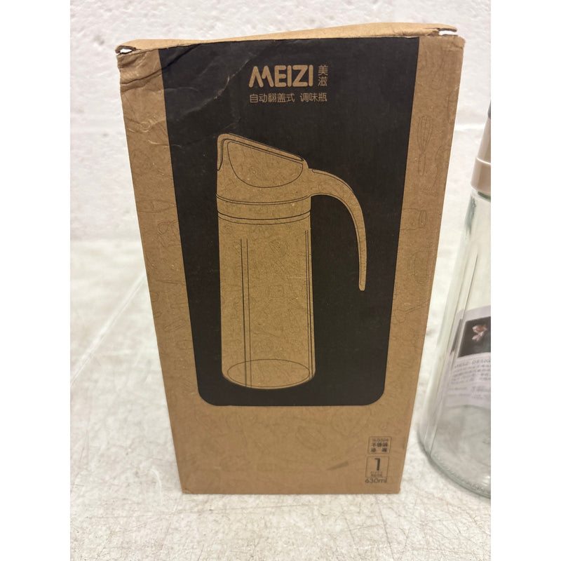 MEIZI Oil & Vinegar Dispenser 630 ml - Automatically Opens When Tilted - White