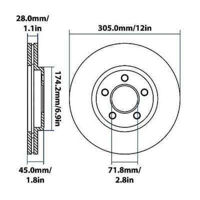 Carquest Wearever Brake Rotor, Meets or Exceeds OE Specs, Car Parts - YH145326