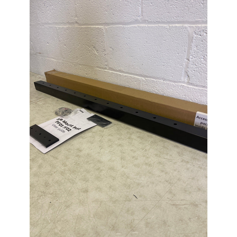 Muzata Black Side Mount Cable Railing Post 42x2x2" Level Drilled Stainless Steel