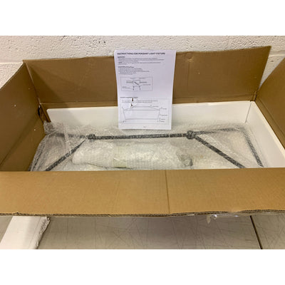 WINSHEN 6-Lights Kitchen Island Pendant Lighting in Black Finish, 43" x 14" x 7"