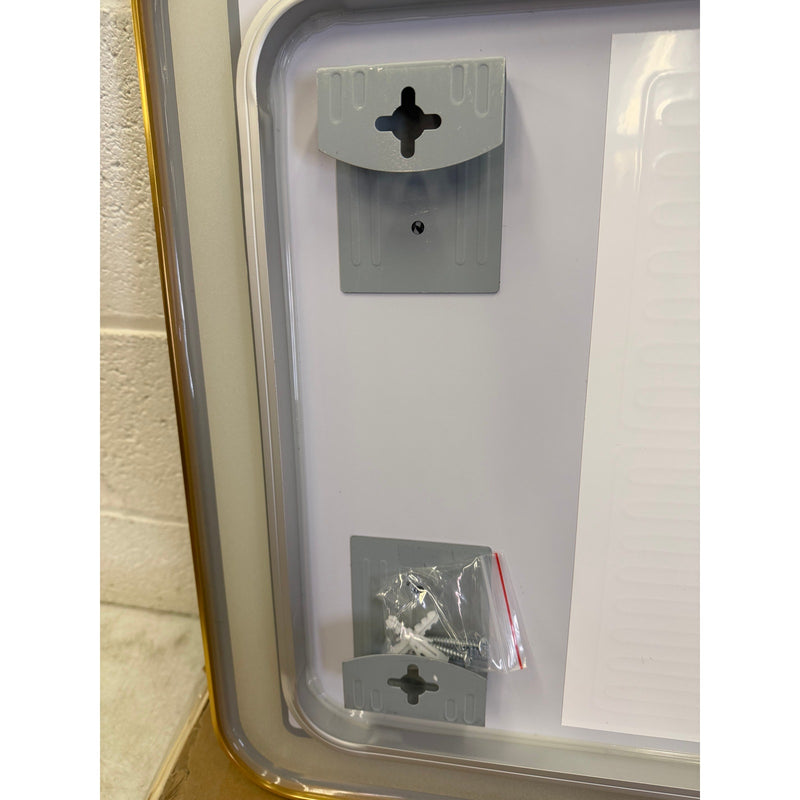 TheiaMo Rectangular LED Lighted Bathroom Mirror, 32"x20" - Gold Frame