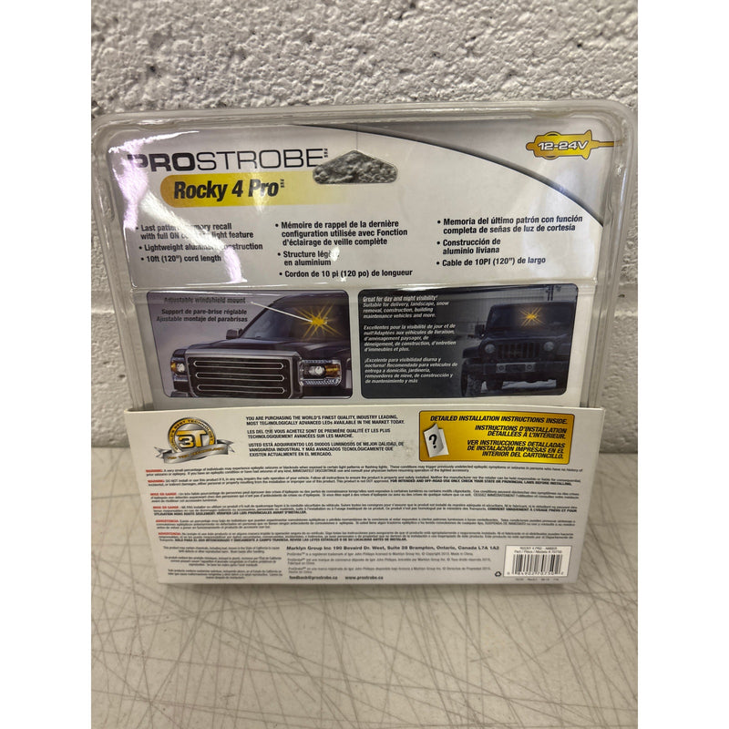 ProStrobe Rocky 4 Pro Plug and Play Windshield Mount Safety Strobe Light - Amber