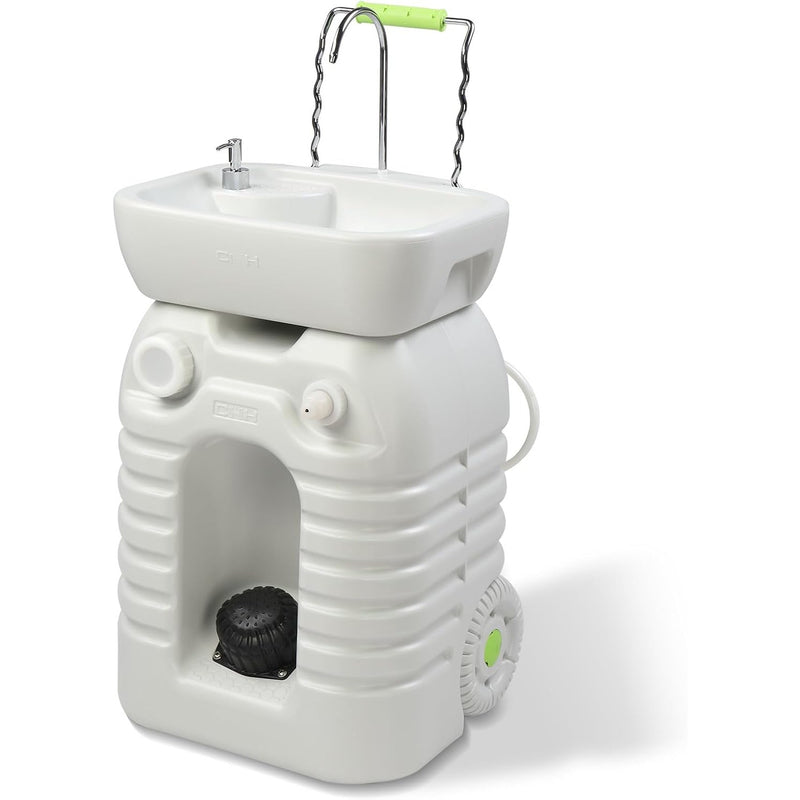VINGLI 45L Portable Sink: Rolling Hand Wash Stand, Towel Holder & Soap Dispenser
