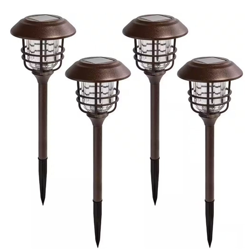 4-Pack Gigalumi LED Solar Bronze Path Lights, Brown, Aluminum, Weatherproof