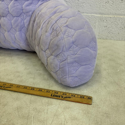Soft Plush Backrest Pillow, 36"W x 20"H, Reading Pillow - Purple w Circle Design
