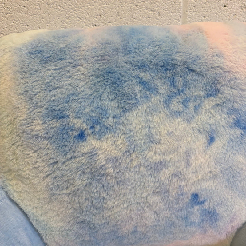 Soft Plush Backrest Pillow, 30"W x 15"H, Reading Pillow - Blue Tie Dye Design