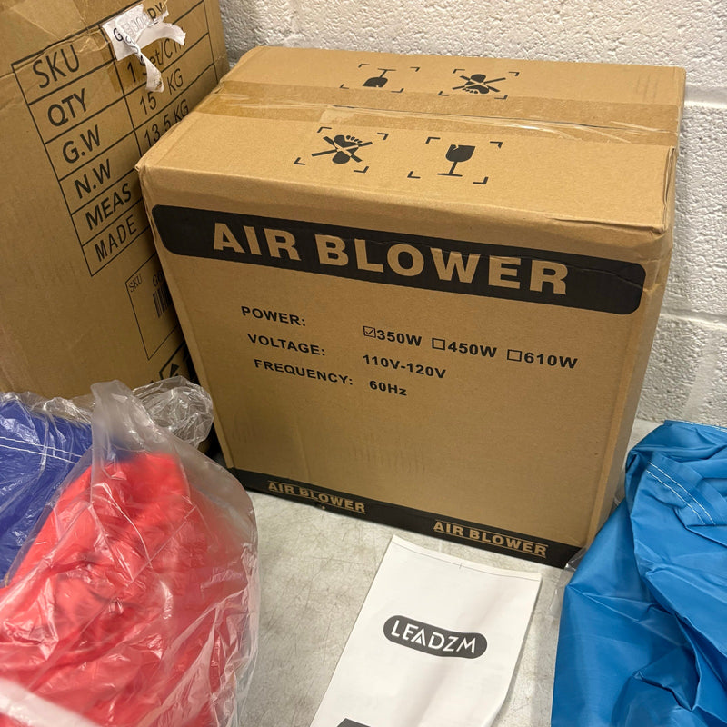 LEADZM Kids Inflatable Bounce House with Blower, UNKNOWN SIZE & SHAPE Blue / Red