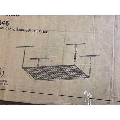 FLEXIMOUNTS 4'X6' Overhead Garage Adjustable Ceiling Storage Racks GR46 - White