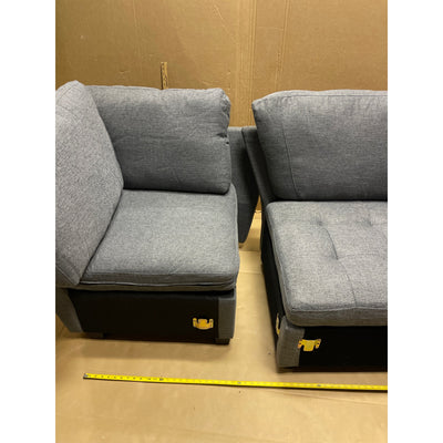 Set-of-2 33 x 36 x 36" Love Seat, Corner Chairs, Living Room Furniture, Gray