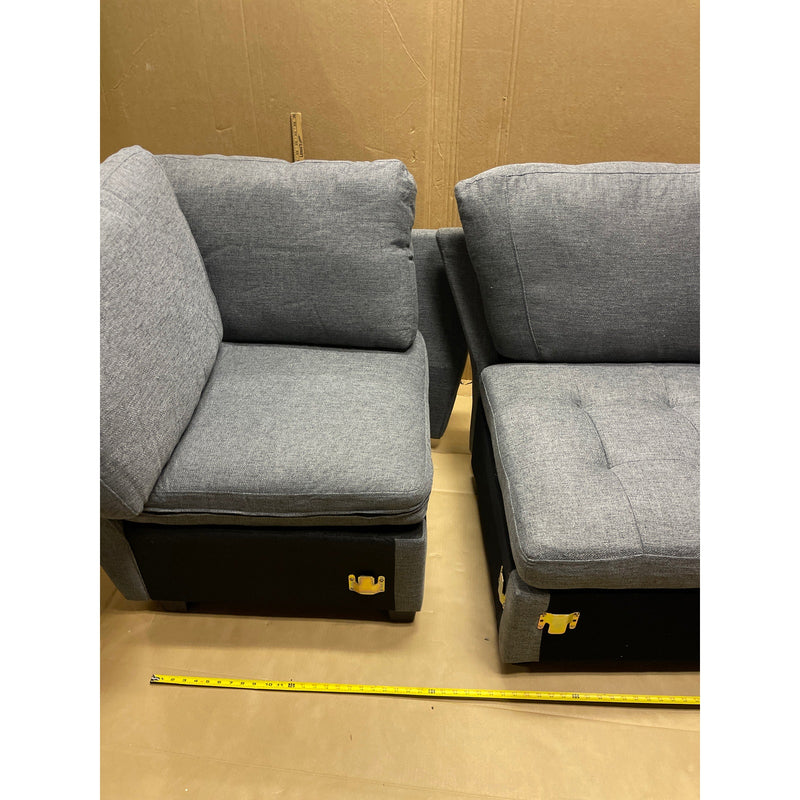 Set-of-2 33 x 36 x 36" Love Seat, Corner Chairs, Living Room Furniture, Gray