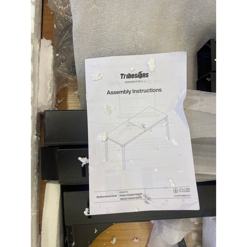 Tribesigns Rectangle Dining Table 78" x 28" Kitchen Table 6-8 People Tan/Black