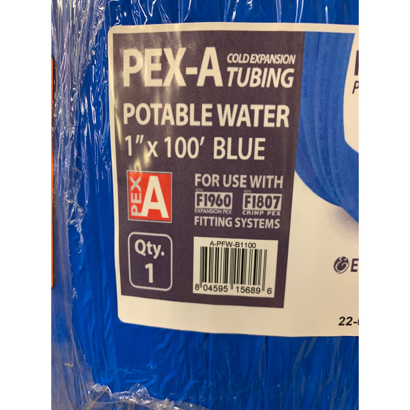 Tubo de polietileno azul PLUMBFLEX potable de 1 pulg. x 100 pies. A-PFW-B1100