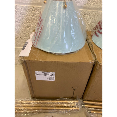SET-OF-2 Darren Blue & Matte Gold Modern LED Mini Hanging Kitchen Island Lights