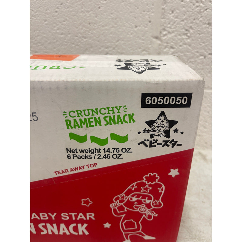 Baby Star Crunchy Ramen Snack Wide | Wasabi 2.46oz 6 Pack Dry Ramen Snack Packs