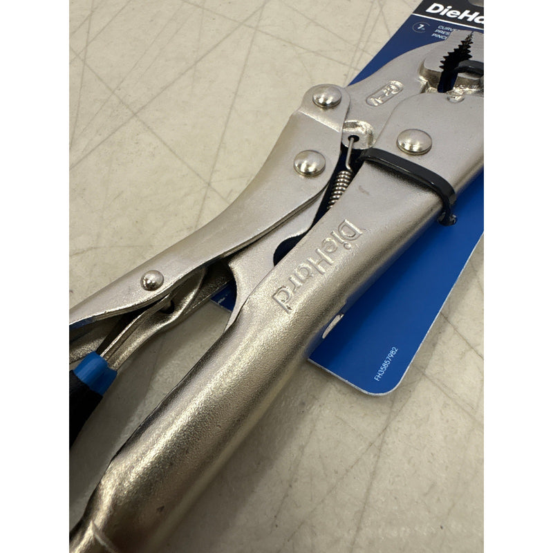 DieHard Curved Jaw Locking Pliers 7", Knob to Adjust Pressure, Resists Corrosion