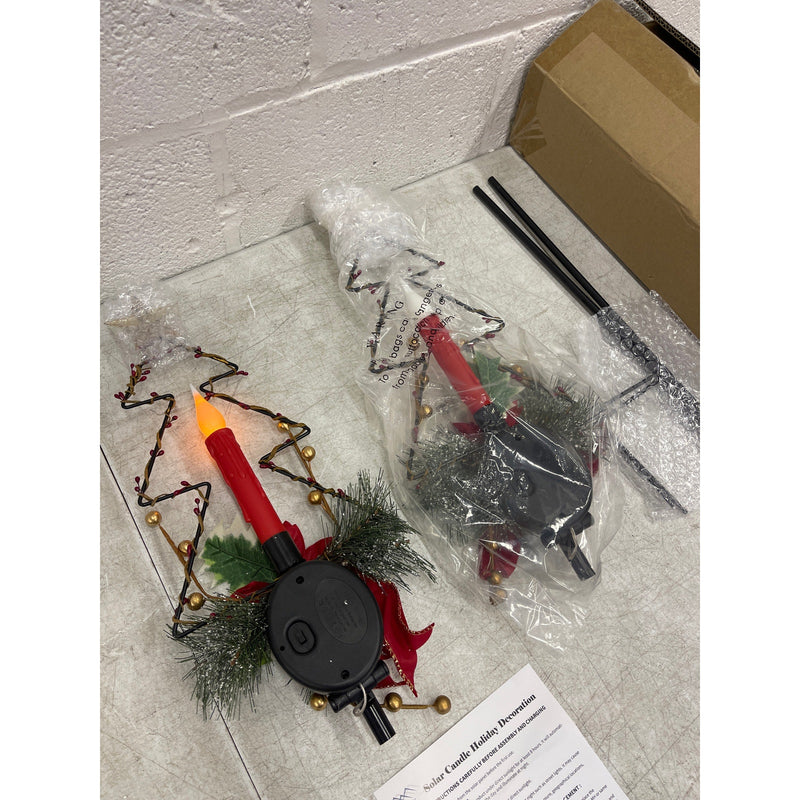 SET-OF-2 Solpex Solar Christmas Decorations Waterproof Solar Powered Candles