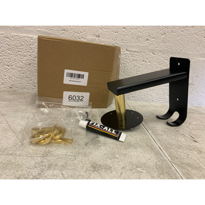 Kitchen Utensil Holder with 8 Swivel Hooks, Wall-mounted Hanging Rack GOLD/BLACK