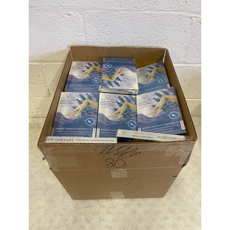 72-Count Mindbreaker Foot Peel Mask Lavender 2 Pairs per Box, Foot Exfoliation