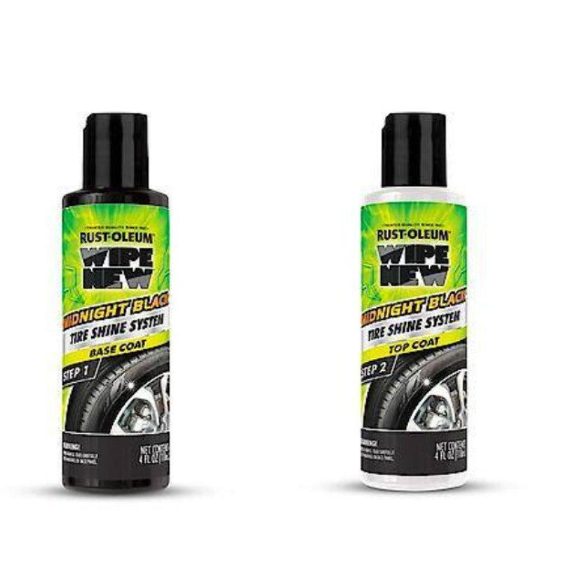 Wipe New Midnight Black Tire Shine Kit, Ultimate Tire Shine, Wet Look 8 Fl Oz