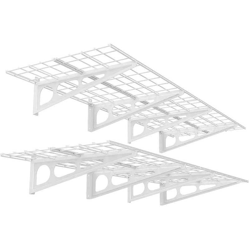 FLEXIMOUNTS 2-Pack 2x6ft Garage Shelving Floating Racks 24" x 72" White WR26