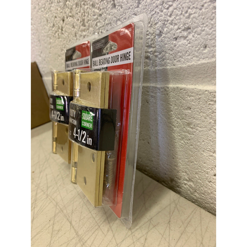 (PACK OF 2) Everbilt Ball Bearing Hinge Square Radius Satin Brass, Commercial