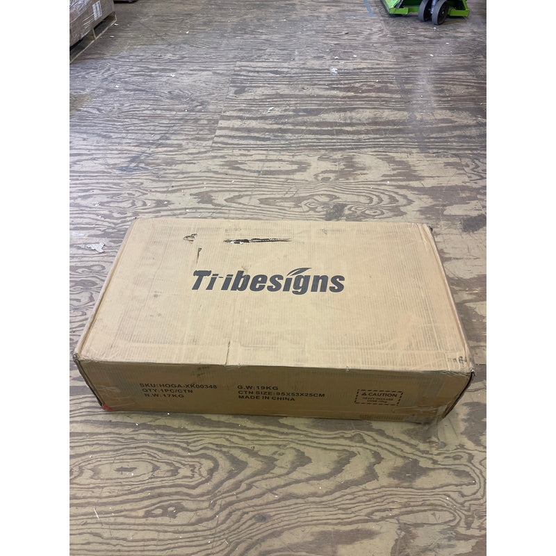 Tribesigns 55"x32" Computer Desk, Faux Marble Study Desk Office Table White/Gold