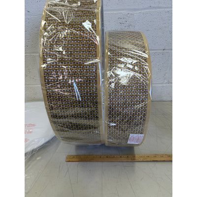 Leading Lightning 22in Woven Rattan Linen Hanging Light Fixture, Mount Ceiling