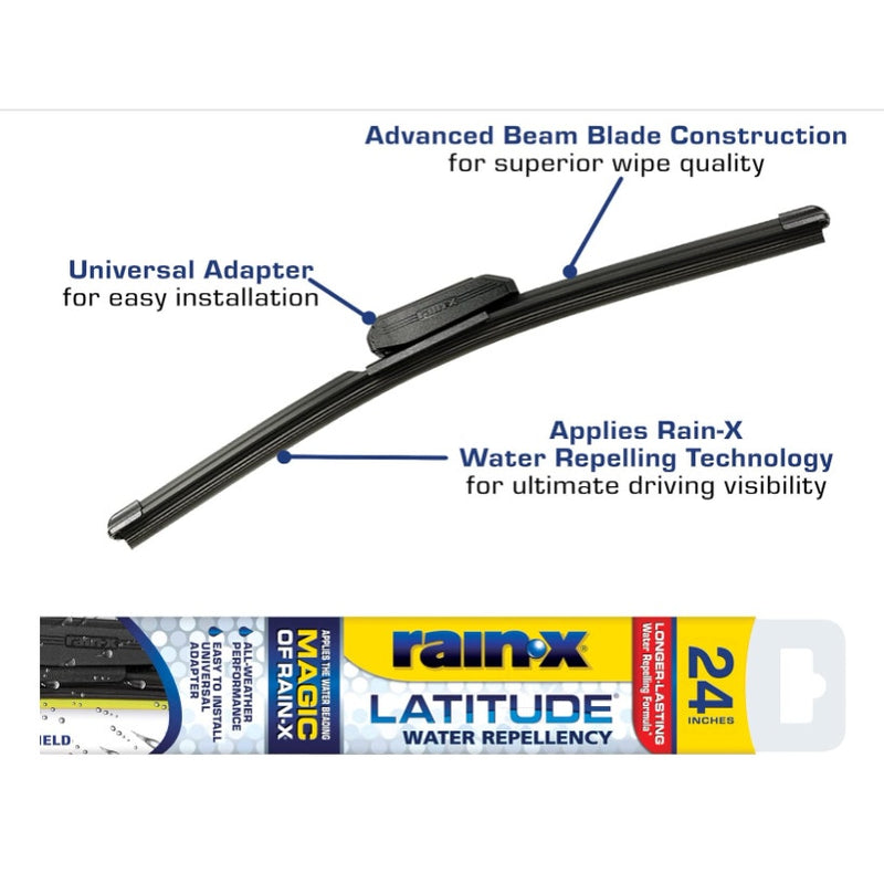 Rain-X 5079280-2 Latitude 2-In-1 Water Repellent Wiper Blades, 24" Pack of 1