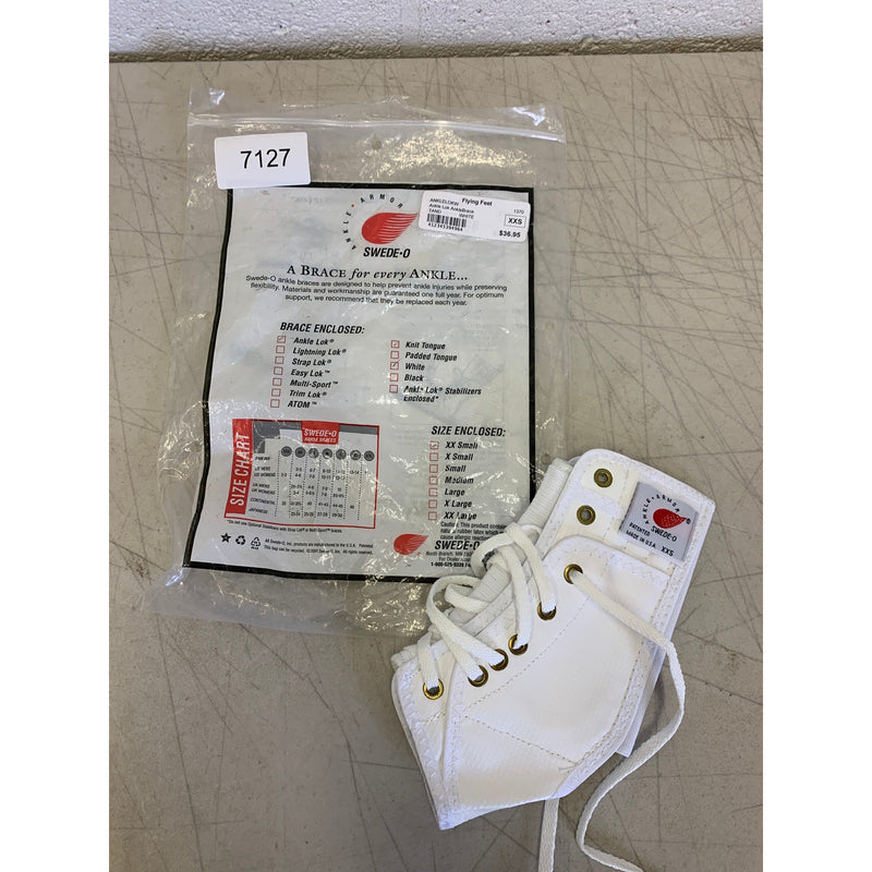 Swede-O Ankle Lok Support with Knit Tongue, XX-Small Ankle Brace White